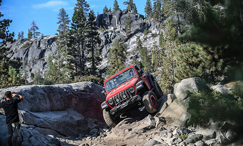 red jeep on the rubicon